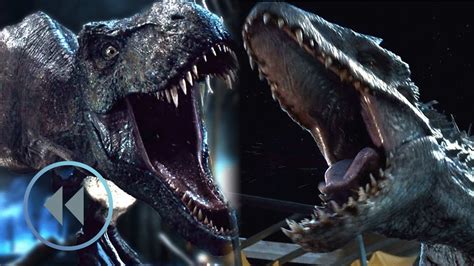 Jurassic World T Rex Vs Indominus Rex In Reverse YouTube