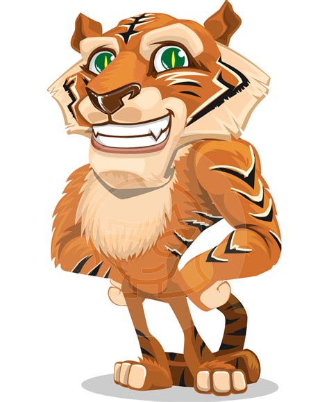 Tiger Cartoon Character Vector Illustration Graphicmama