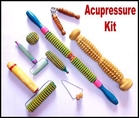Handmade Acupressure Full Body Wooden Massager Tools Kit 8 Products