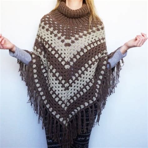 Items Similar To Crochet Cowl Turtleneck Poncho On Etsy