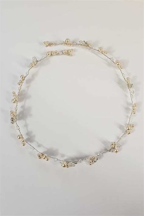 Marisol Silver Pearl Hair Vine Crystal Wedding Accessories Laura