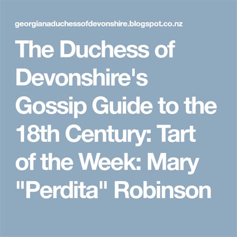 The Duchess Of Devonshires Gossip Guide To The 18th Century Tart Of