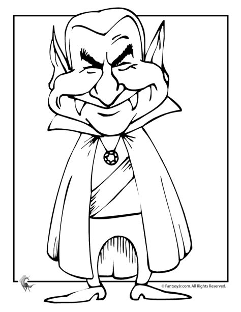 Children tend to be scared with this celebration but happy as well because they… Dracula Cartoon Halloween Coloring Page | Woo! Jr. Kids ...