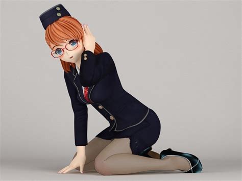 Chiyo Anime Girl Pose 4 3d Model Cgtrader