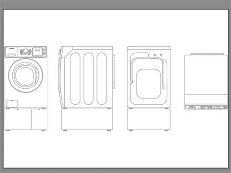 Washer Samsung Mod Wf H Ap In Autocad Cad Kb Bibliocad
