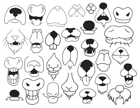 Like you can see on the illustration. Cartoon animal noses
