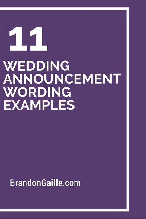 11 Wedding Announcement Wording Examples