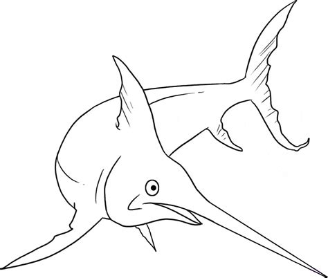 Swordfish coloring page - Animals Town - animals color sheet