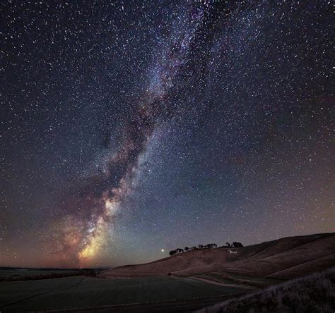 Vibrant Milky Way Composite Image Over Landscape Of Ancient Chal