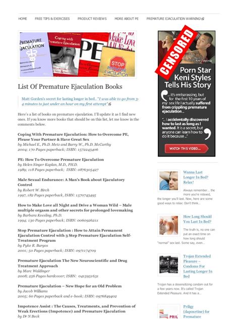 List of Premature Ejaculation Books | Ejaculation | Sexual ...