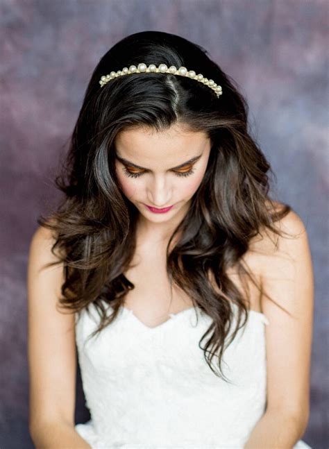 Pearl Wedding Headband Bridal Crown Ivory Hairband Modern Etsy