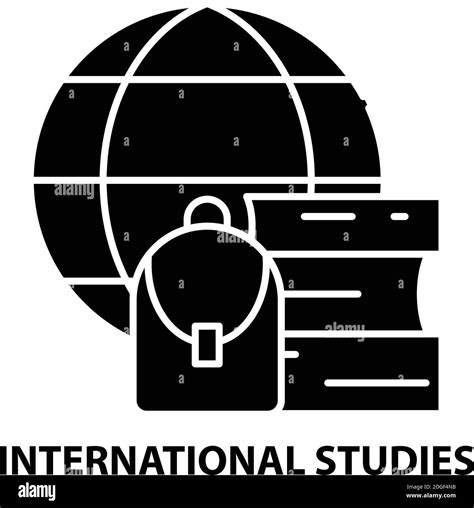 International Studies Icon Black Vector Sign With Editable Strokes