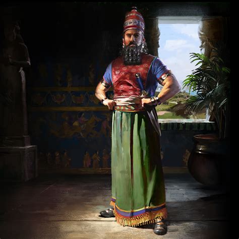 King Ashurbanipal Artists Impression Illustration World History