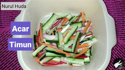 Simple acar timun / cucumber pickle ingredients 3 tbsp sugar 3 tbsp rice vinegar 1 tsp salt 1 cucumber 1 carrot 1 red onion 1 red. 26. Resepi Acar Timun Senang Sangat - YouTube