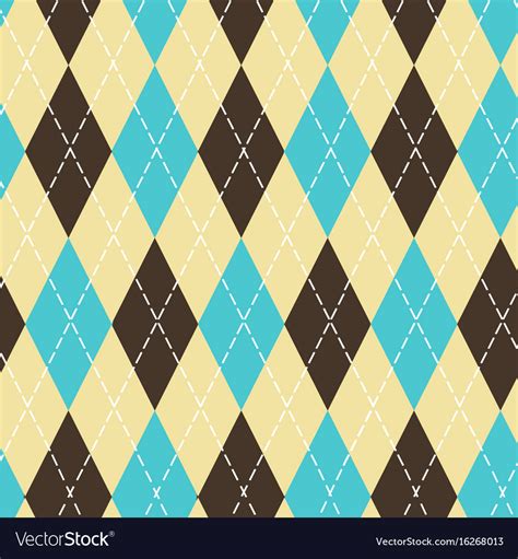 Seamless Argyle Pattern With Chaotic Golden Dots Vector Image