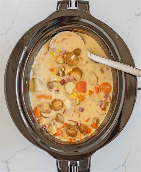 This easy crockpot meal is naturally if you want to round out this meal even more, feel free to add in extra veggies, just keep the cook time in i prefer to use heavy cream or evaporated milk in this recipe as it's thick and holds up to the heat of. Creamy Slow Cooker Potato Corn Chowder Recipe | Crockpot ...