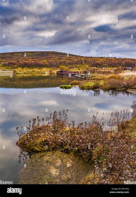 Vifilsstadavatn In Gardabaer Suburb Of Reykjavik Iceland Stock Photo