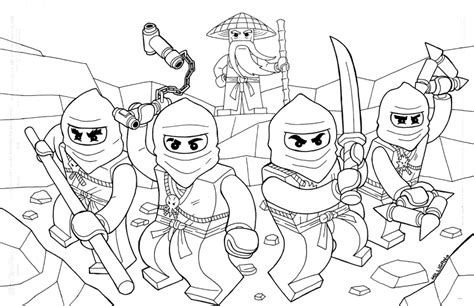 Guerrier ninja avec deux katanas. Coloriage Ninjago #24029 (Dessins Animés) - Album de coloriages
