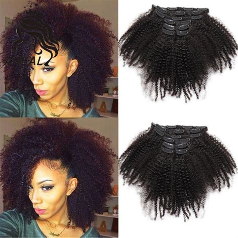 Mongolian Kinky Curly Clip In Human Hair Extension Real Hair Virgin Remy Kinky Clip Ins Full