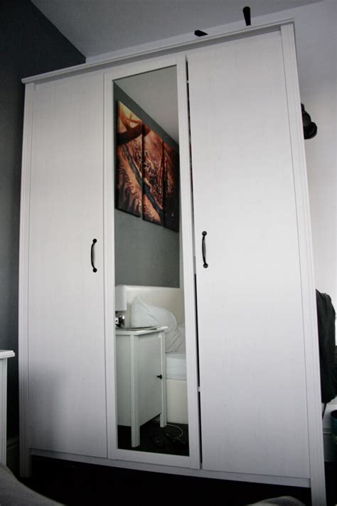 Brimnes wardrobe with 3 doors, white, 46x74 3/4 . 3 Door Wardrobe With Mirror Ikea