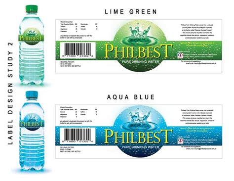 Philbest Pure Water Bottle Label Design On Behance Water Bottle Label