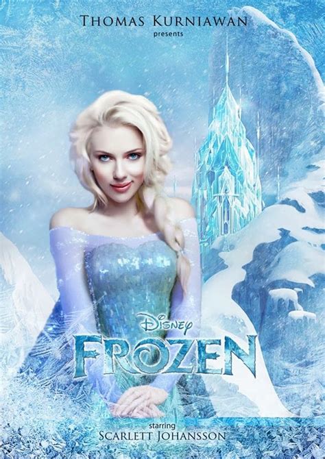 Scarlett Johansson As Elsa In Frozen Fan Made Poster Disney