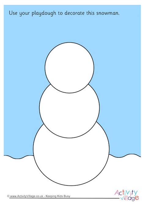 Snowman Playdough Mat