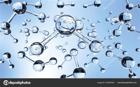 Agua Transparente Moléculas H2o Flotando Agua Ilustración Abstracta Del