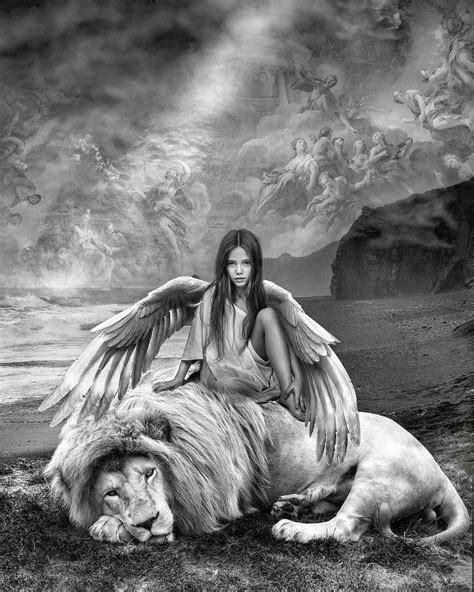 Lion Pictures Angel Pictures Images Roi Lion Fantasy Art Dark Fantasy Lion Love Angel