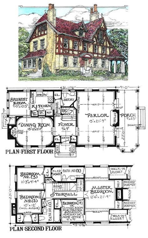 The Noble Home | House blueprints, Fantasy house, Vintage ... Four views of an old fashioned house over white.