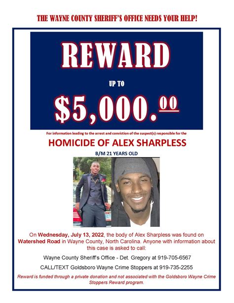 Reward Offered For Information In Sharpless Homicide Goldsboro Daily News