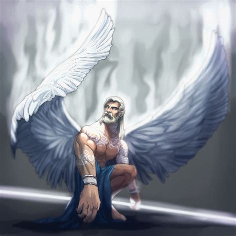 man male dand pathfinder dnd shirtless fantasy aasimar angel dand art — movd angel man