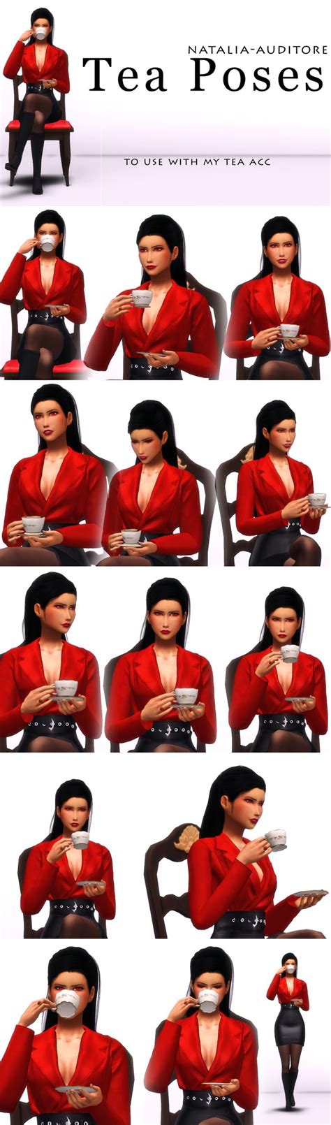 Drinking Tea Set Poses Accs And Object Natalia Auditore Poses