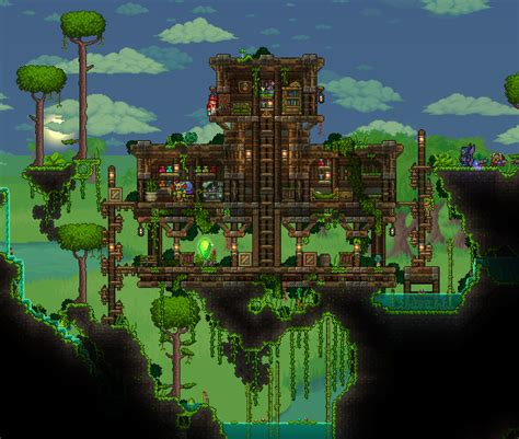 2 New Jungle Build Day And Night Time Images Terraria Terraria House Design Terraria