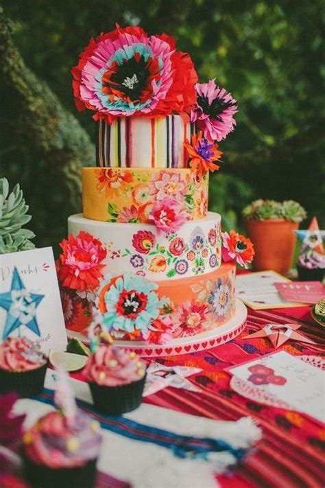 mexican wedding cake ideas    colorful