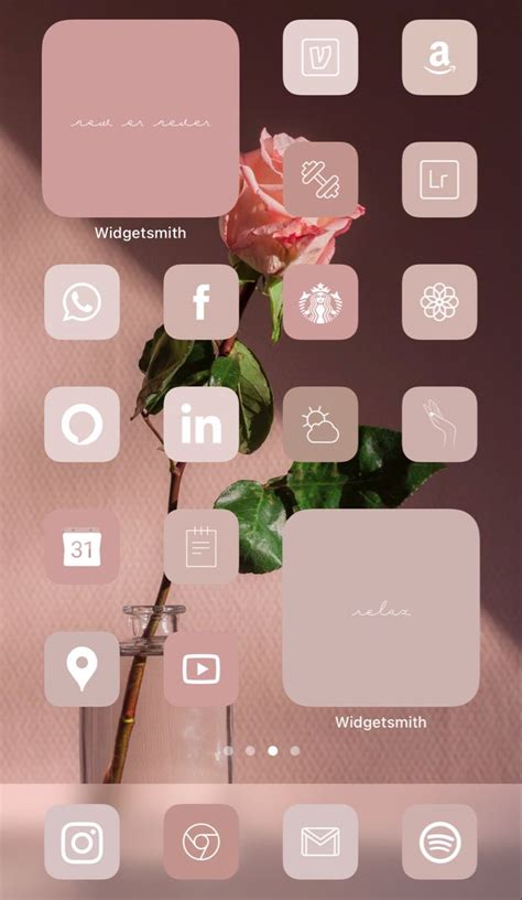 Aesthetic Ios 14 Iphone Home Screen Layout Inspiration App Icon Pack
