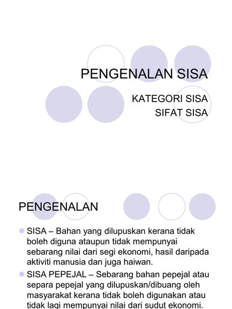 Bahan kajian lapangan sisa domestik docx. PENGENALAN SISA