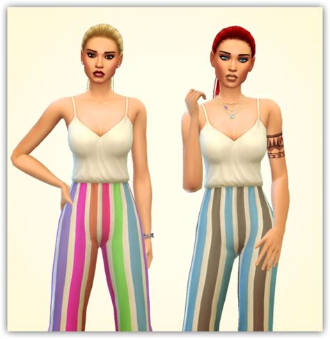 Striped Jumpsuits At Maimouth Sims4 Sims 4 Updates