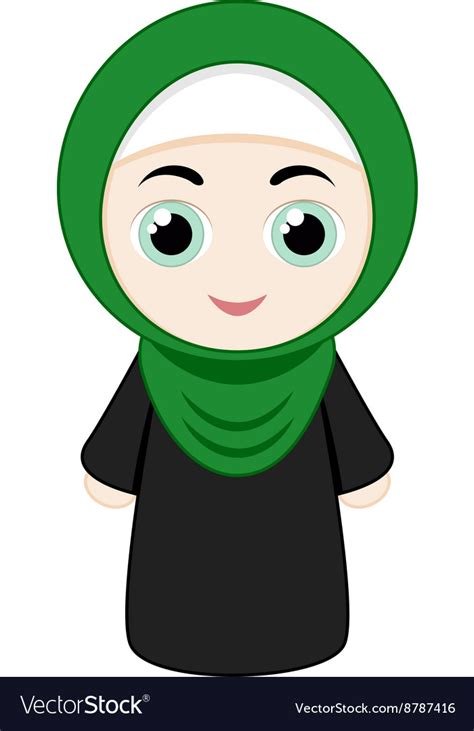 Cartoon Girl With Hijab Royalty Free Vector Image