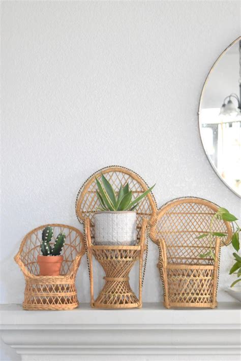 The benefits of a comfortable chair are many and should never be underestimated. vintage wicker peacock chair planter / plant stand / doll ...