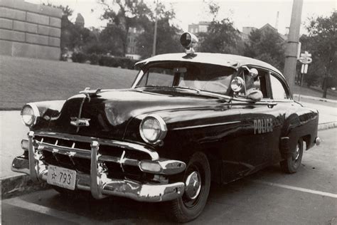 Black And White Photo Of A 1950s Police Car Hudson Valley Writers Guild