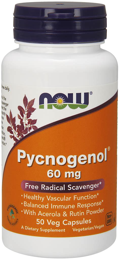 NOW Supplements, Pycnogenol 60 mg (a Unique Combo of Proanthocyanidins ...