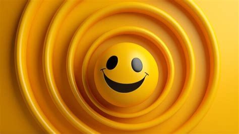 Premium Ai Image A Yellow Smiley Face In The Center Of A Circle