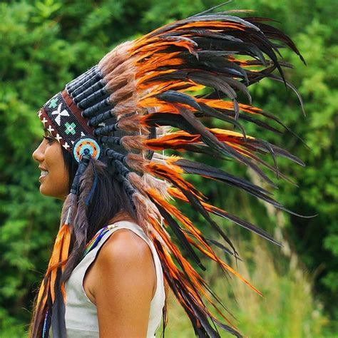 Orange Native American Headdress 75cm Native American Headdress