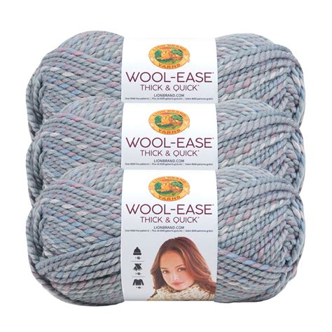 Lion Brand Yarn Wool Ease Thick And Quick Storm Front Classic Super
