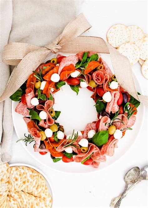 Easy Christmas Antipasto Wreath Recipe Holiday Appetizers Recipes