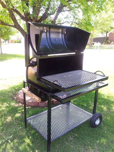 The grill is equipped with strong grilling surfaces made of cast iron. Hand made custom barrel bbq grill. Made to spec, give us a ...