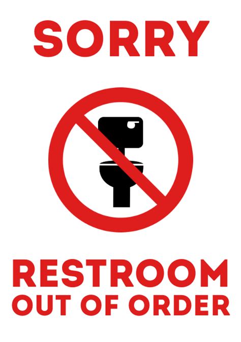 Copy Of Restroom Out Of Order Wc Door Sign Printable Postermywall