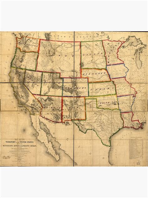 Western United States Territory Map 1858 Photographic Print By