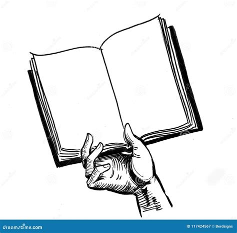 Hand With Open Book Stock Illustration Illustration Of Book 117424567